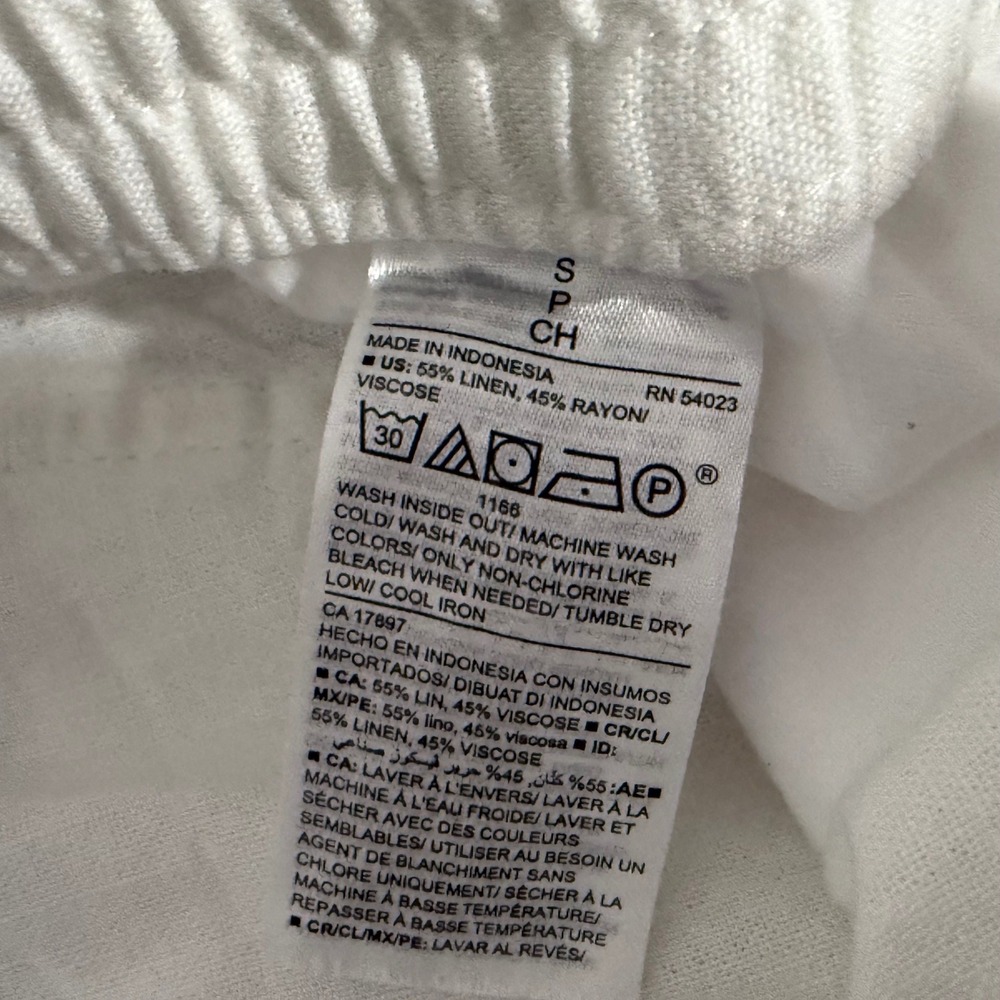 Old Navy Wide Leg Linen Pants Womens Small White Coastal Grandma‎ Elevated Basic - Picture 8 of 13